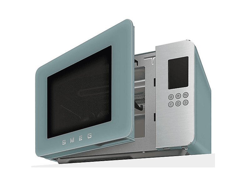 Microondas con grill - Smeg MOC01EGMEU, 1450 W, 29 l, Verde esmeralda mate