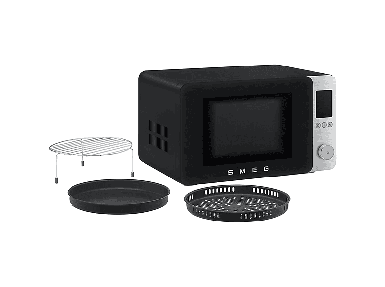 Microondas 9 en 1 - Smeg MOC02BLMEU, 2100 W, 27 l, Negro mate
