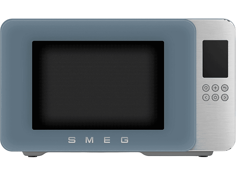 Microondas con grill - Smeg MOC01SBMEU, 1450 W, 29 l, Azul tormenta mate