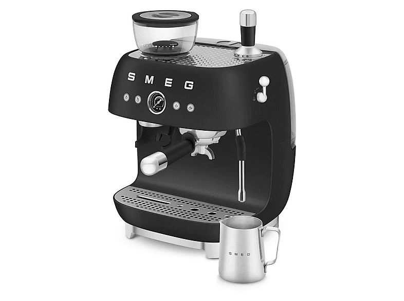 Cafetera espresso manual - Smeg EGF03, 20 bar, 1650 W, 2 tazas, Negro mate