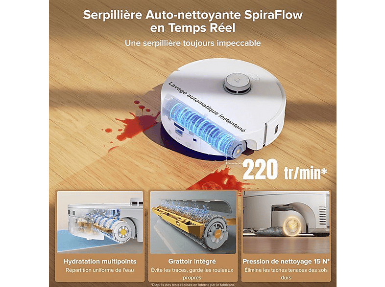 Robot aspirador - Roborock ROB6936905905154, 65 W, Potencia de succión 2 kPa, Depósito 324 ml, Autonomía 1 min, Negro
