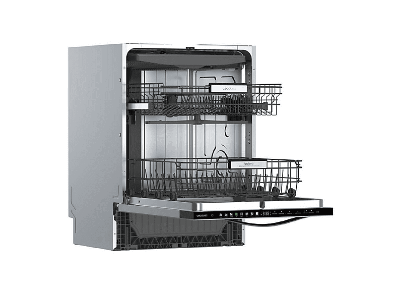 Lavavajillas integrable 60 cm - Cecotec Bolero Aguazero 6320 Full-BI Matt White Glass, 8 programas, 60 cm, Blanco