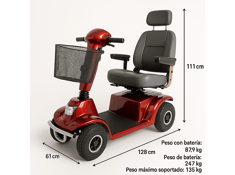Scooter eléctrico para adultos - Mobiclinic Libra, Burdeos