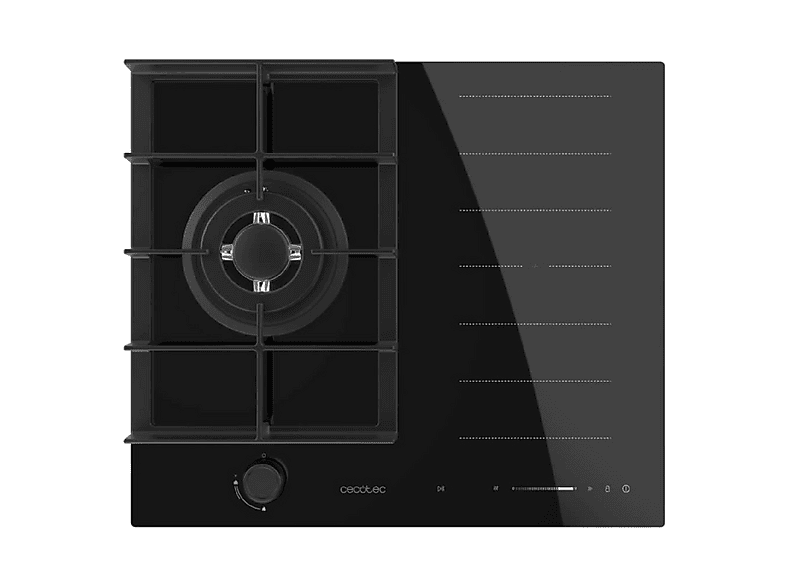 Placa de gas - Cecotec Bolero Squad GI 3500 Hybrid FullFlex, 3 zonas, 58,5 cm, Negro