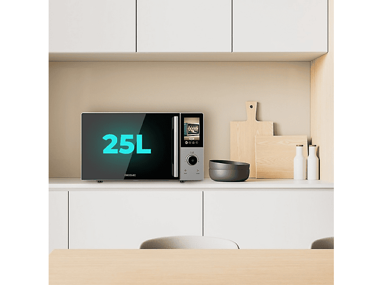 Microondas - Cecotec Convection 2500 Touch, 2200 W, 25 l, Negro