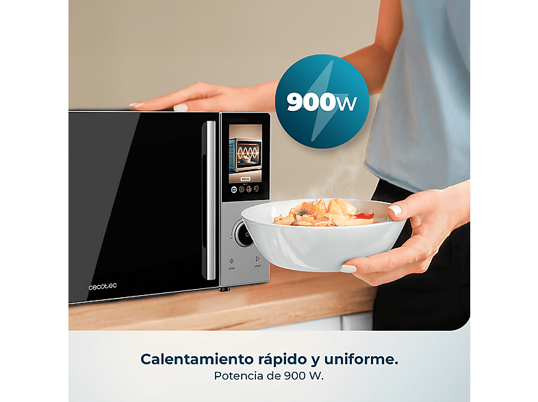 Microondas - Cecotec Convection 2500 Touch, 2200 W, 25 l, Negro