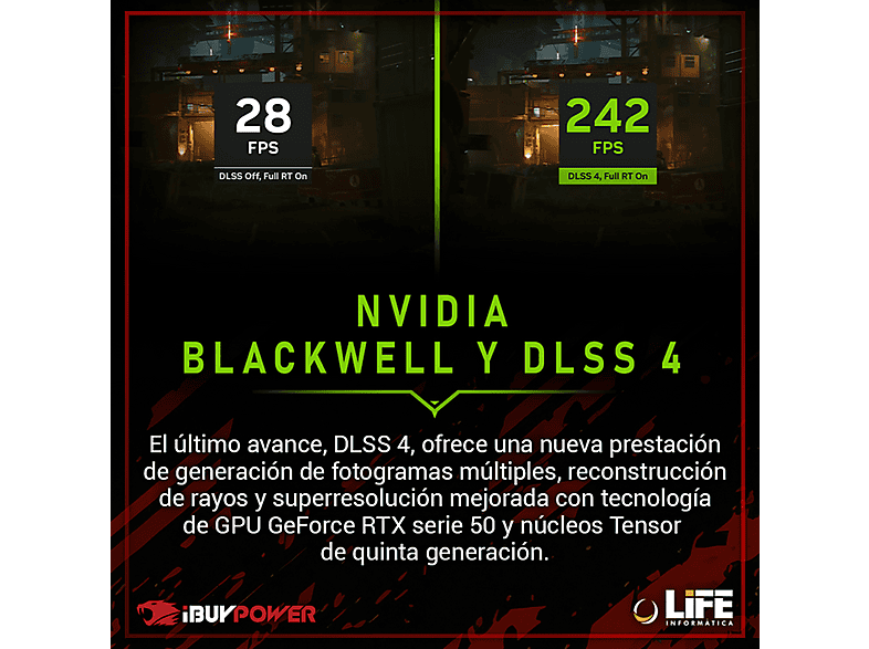 PC Gaming - Ibuypower Fighter Raider Plus, AMD Ryzen 7 5700X, 32 GB RAM, 1 TB SSD, GeForce RTX™ 5060, Windows 11 Pro, Negro