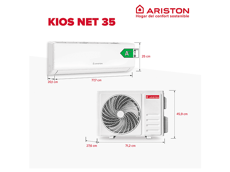 Aire acondicionado split 1x1 - Ariston KIOS 35, White