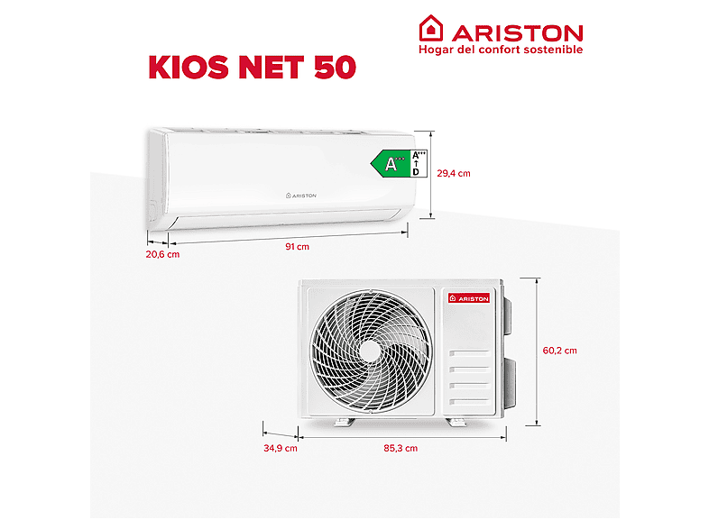 Aire acondicionado Split 1x1 - Ariston KIOS 50, White