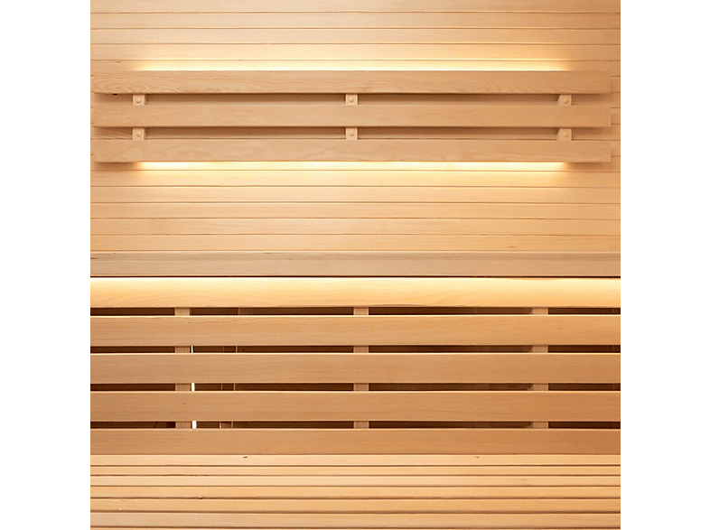 Sauna de interior - Poolstar Sense 3 Plazas De Esquina Con Cristal Panoramico - Calentador 4,5Kw, Marrón
