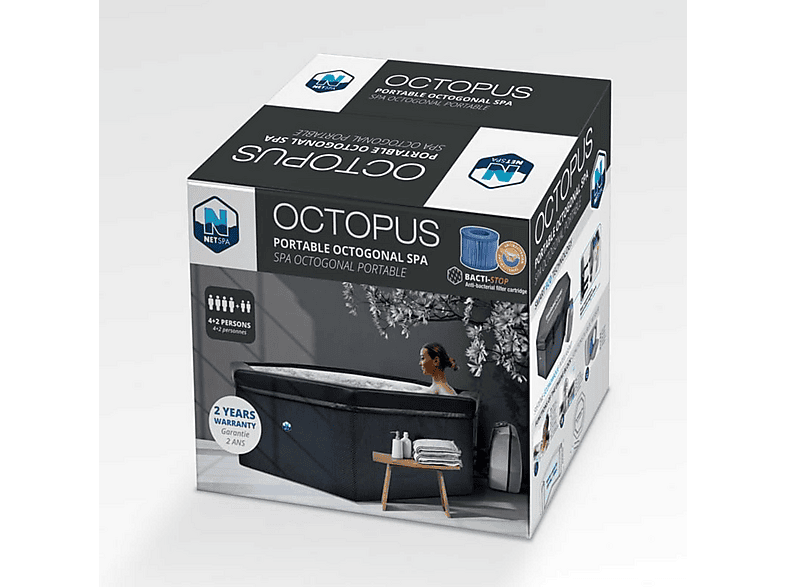 Spa de exterior - Netspa Octopus Con Mueble, Blanco