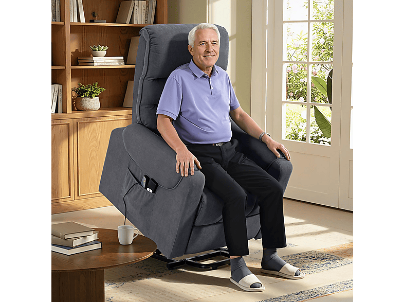 Sillón levanta personas - Homcom 713-090V92GY, 42,6 kg, Gris