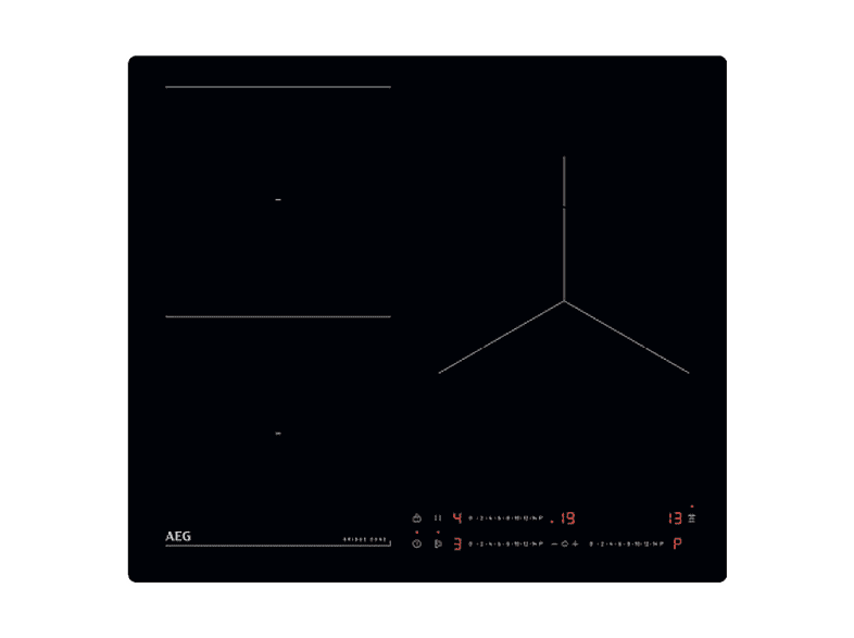 Placa de inducción - AEG TO63IQ0BIB, 3 zonas, 58 cm, Negro