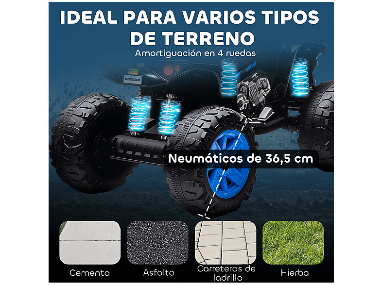 Quad eléctrico infantil - Aiyaplay 370-412V90BU