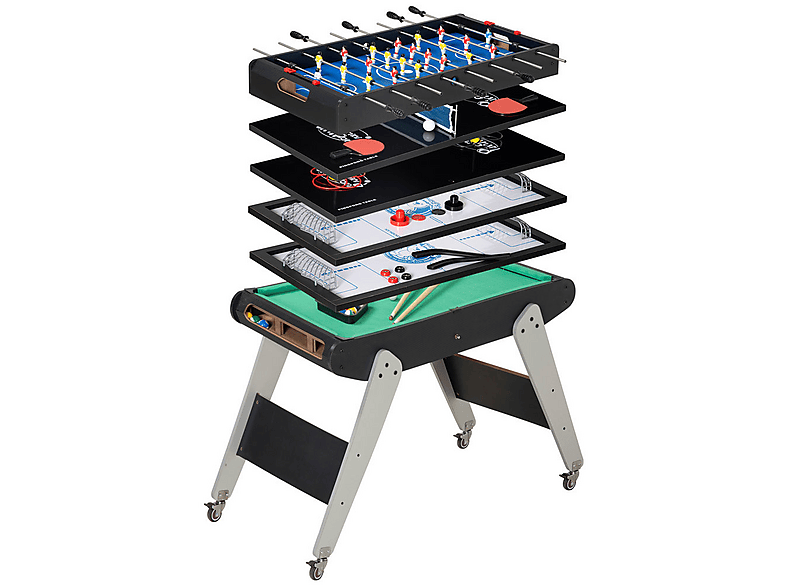 Mesa multijuegos - Homcom A70-065V00MX, a partir de 7 año(s), Negro