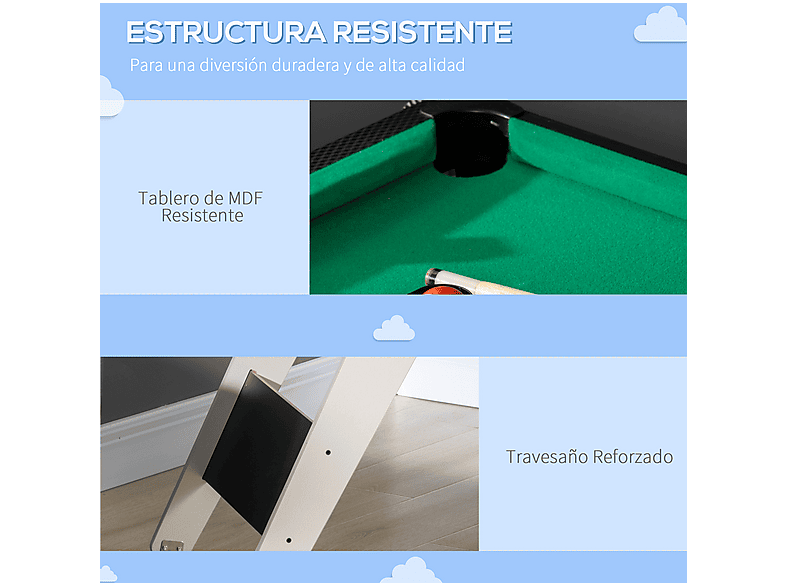 Mesa multijuegos - Homcom A70-065V00MX, a partir de 7 año(s), Negro