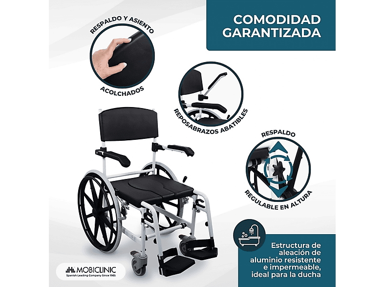 Silla de baño - Mobiclinic Calígula, Negro