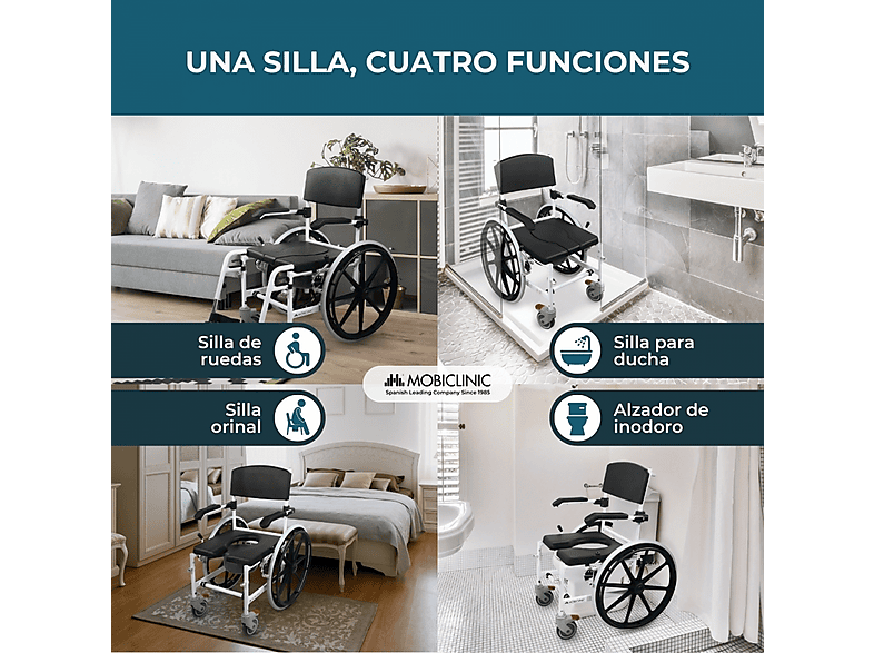 Silla de baño - Mobiclinic Calígula, Negro
