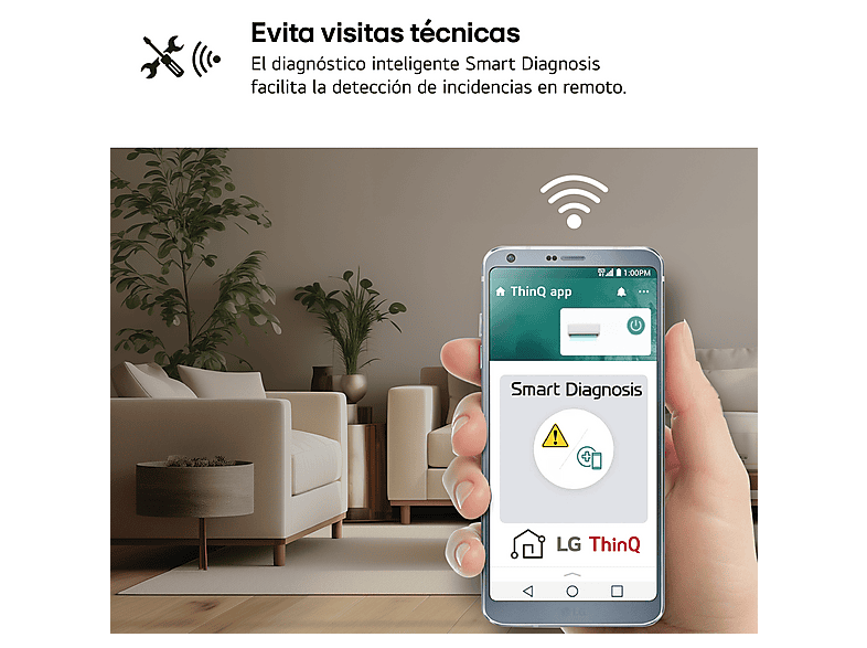Aire acondicionado Split 1 x 1 - LG MAGNA12SX.SET, 11942 fg/h, Función Inverter, Blanco
