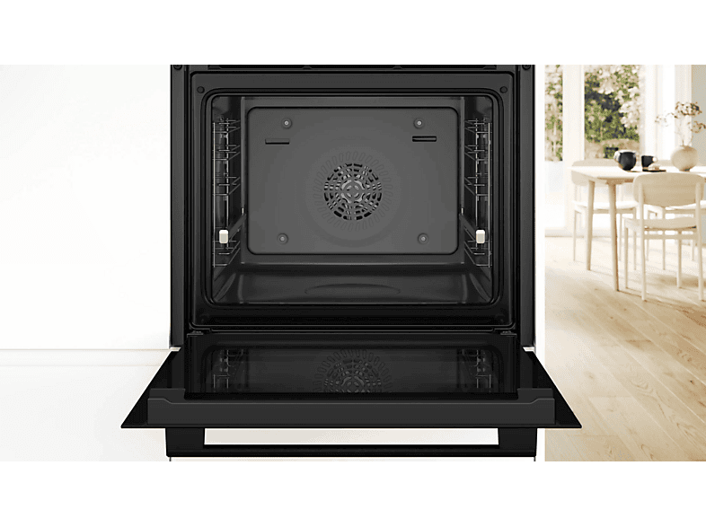 Horno multifunción - Bosch Serie 6 HBG536EB4, Integrable, Hidrolítica, 71 l, 594 mm, Negro