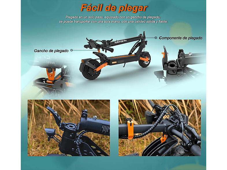 Patinete eléctrico - Kukirin G2 Pro VMP, Pot. máx. 48 V, Carga máx. 120 kg, 15600 mAh, Negro (ref. 174083694)