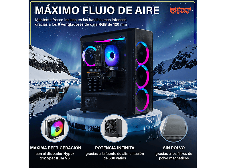 PC Gaming - Greed MK2 AMD Lite | Gaming Ordenador / Computer, AMD Ryzen 5, 32 GB RAM, 512 GB SSD, Radeon™ RX Vega 7, Windows 11 Pro, Negro