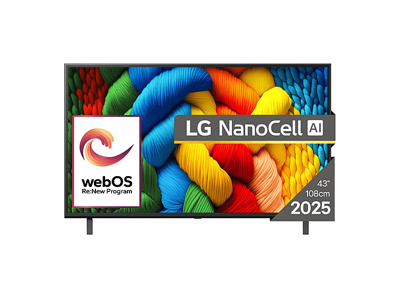 TV LED 43" - LG NanoCell NANO80 43A3B, UHD 4K, α7 Gen8 AI Processor 4K, Smart TV, Negro