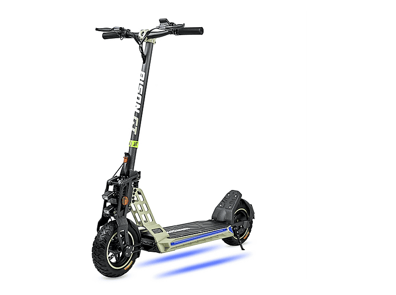 Patinete eléctrico - Ecoxtrem Bison GT, Pot. máx. 800 W, Carga máx. 120 kg, 40 km autonomía, 13000 mAh, Blanco roto