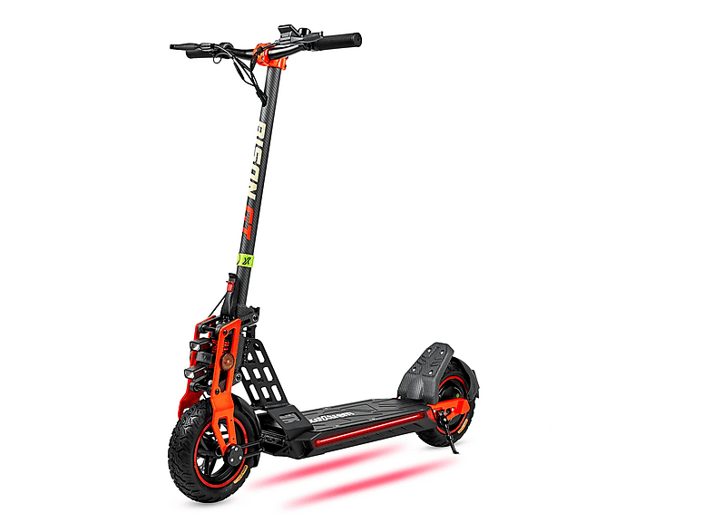Patinete eléctrico - Ecoxtrem Bison GT, Pot. máx. 800 W, Carga máx. 120 kg, 40km autonomía, 13000 mAh, Fluor
