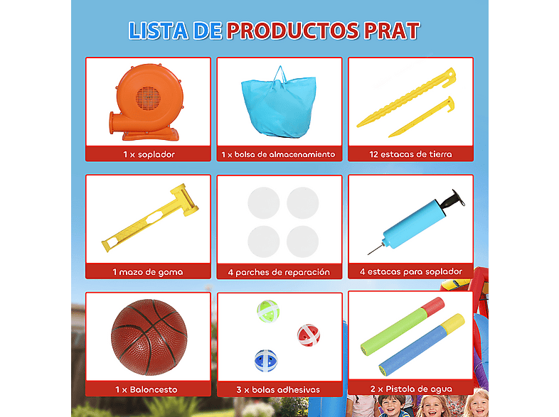 Castillo Hinchable Niños - Aiyaplay 346-018V90BU, a partir de 5 año(s), Azul