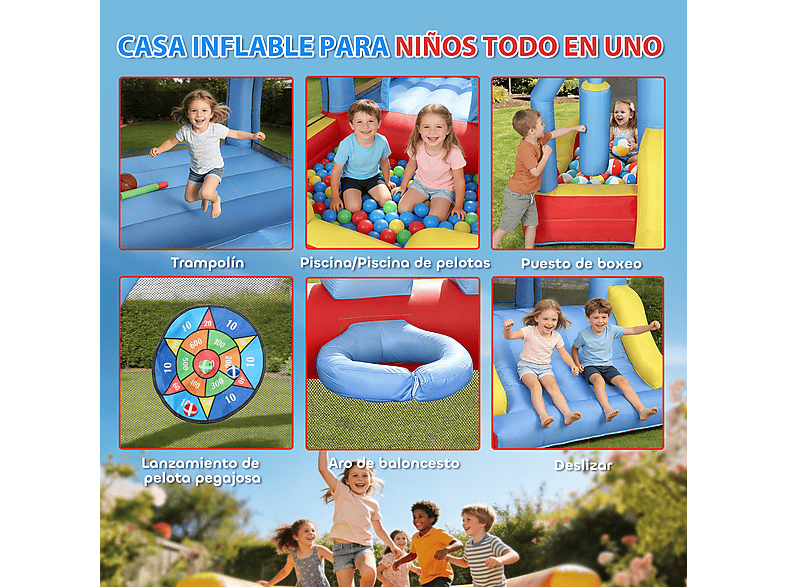 Castillo Hinchable Niños - Aiyaplay 346-018V90BU, a partir de 5 año(s), Azul