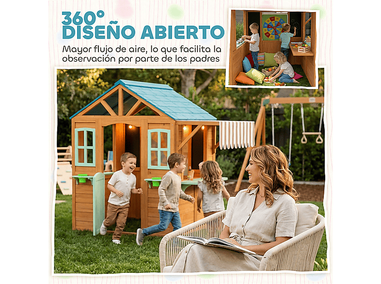 Casita Infantil - Aiyaplay 345-036V00MX, a partir de 3 año(s), Multicolor
