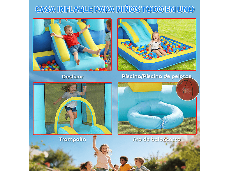 Castillo Hinchable Niños - Aiyaplay 346-019V90BU, a partir de 5 año(s), Azul