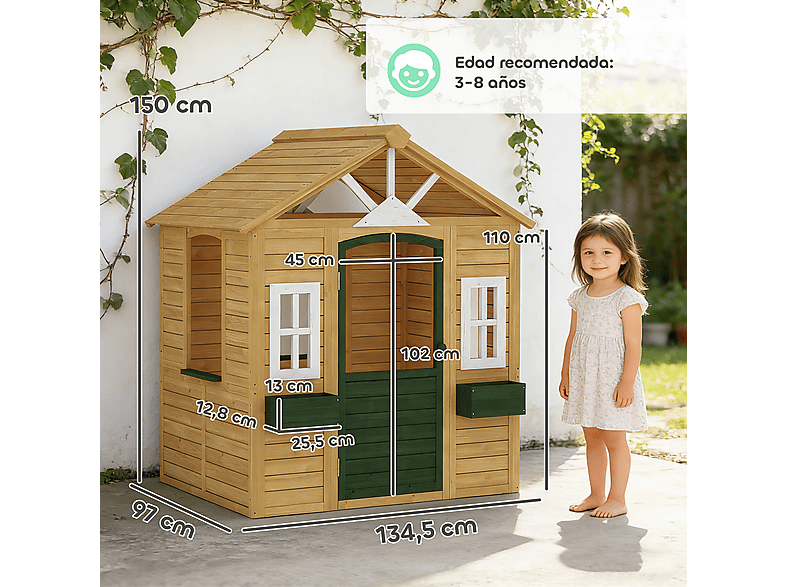 Casita Infantil - Aiyaplay 345-033V00BN, a partir de 4 año(s), Marrón