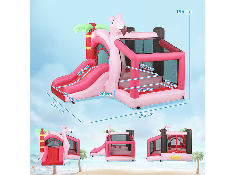 Castillo Hinchable Niños - Aiyaplay 346-025V90PK, a partir de 5 año(s), Rosa