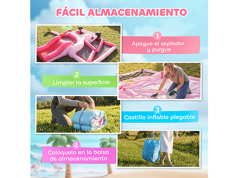 Castillo Hinchable Niños - Aiyaplay 346-025V90PK, a partir de 5 año(s), Rosa