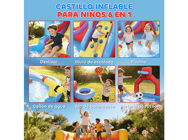 Castillo Hinchable Acuático - Aiyaplay 346-027V90MX, a partir de 5 año(s), Multicolor