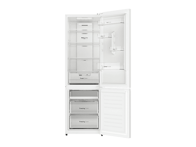 Frigorífico combinado - Vok EVR-308NCEW, Compresor Inverter, No Frost, Altura 185,5 cm, Capacidad 308 l, Blanco