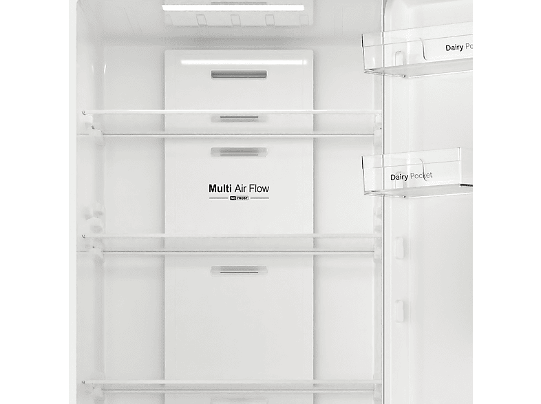 Frigorífico combinado - Vok EVR-308NCEI, Compresor Inverter, No Frost, Altura 185,5 cm, Capacidad 308 l, Inox