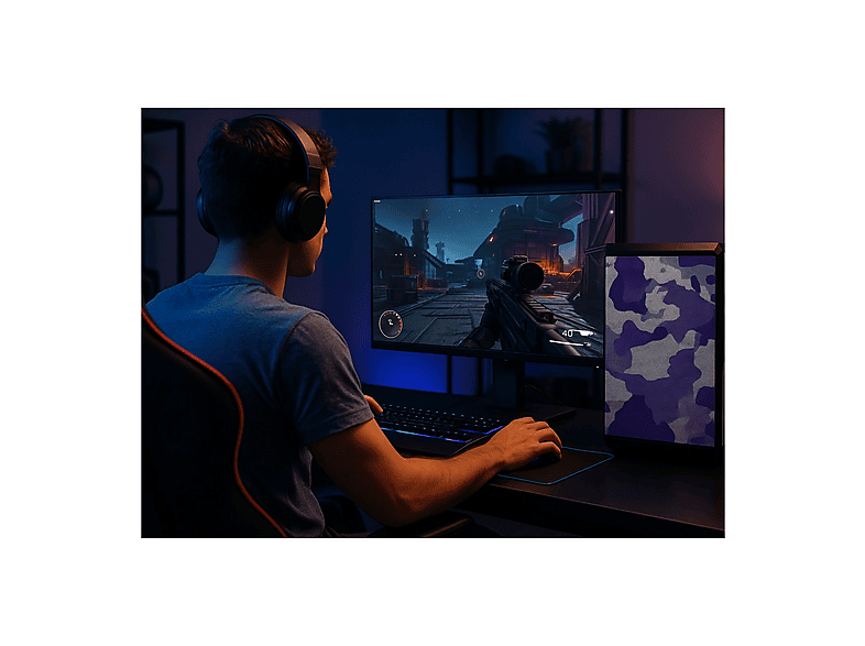 PC Gaming - Bleu Jour GHOST, AMD Ryzen 5 5500    19MB, 16 GB RAM, 1 TB SSD, GeForce RTX™ 5060, Windows 11 Pro, negro