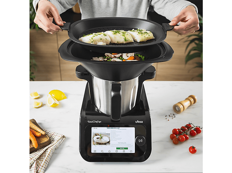 Robot de cocina - Ufesa RK6, 1200 W, Blanco y Negro