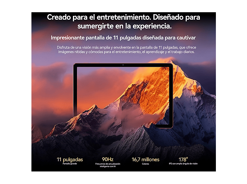 Tablet - Blackview ZENO 5 con Auriculares Bluetooth, 128 GB, Naranja, 11 " HD, 6 GB RAM, UMS9230E(T7250), Tablet Android