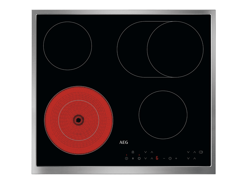 Placa de vitrocerámica - AEG TN64RA06XB, 4 zonas, 60 cm, Negro