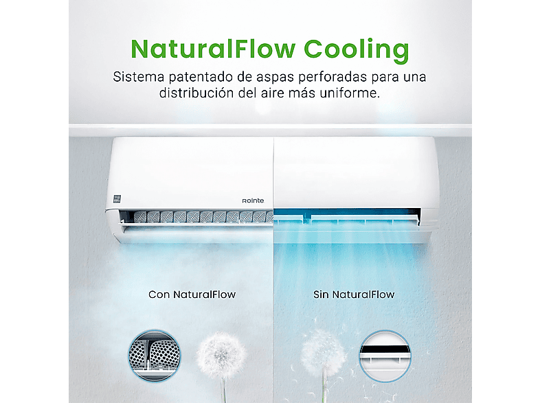 Aire acondicionado Split 1 x 1 - Rointe RX20, Función Inverter, Blanco