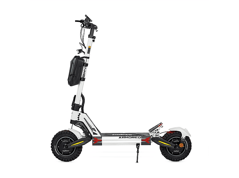 Patinete eléctrico - Ecoxtrem M41 Armored Dual LR, Pot. máx. 3200 W, Carga máx. 120 kg, 85 km autonomía, 24000 mAh, Blanco
