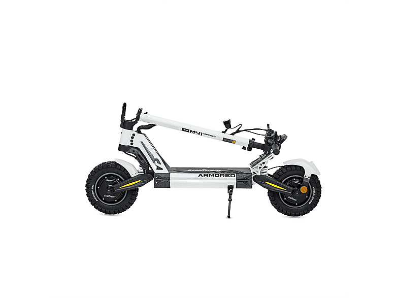 Patinete eléctrico - Ecoxtrem M41 Armored Dual LR, Pot. máx. 3200 W, Carga máx. 120 kg, 85 km autonomía, 24000 mAh, Blanco