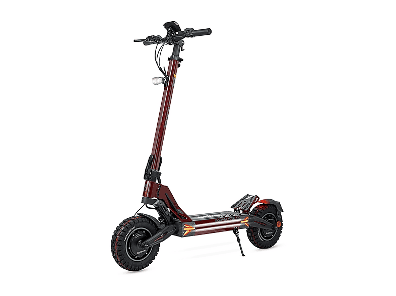 Patinete eléctrico - Ecoxtrem M41 Armored Dual LR, Pot. máx. 3200 W, Carga máx. 120 kg, 85 km autonomía, 24000 mAh, Rojo Sangre