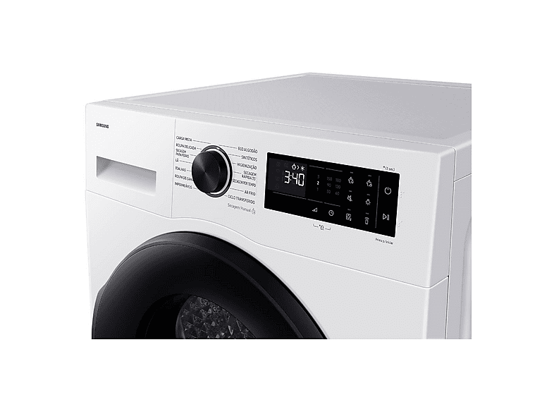 Secadora bomba de calor - Samsung DV90DG52A0AEEP, Bomba de calor, 9 kg, 10 programas, Blanco
