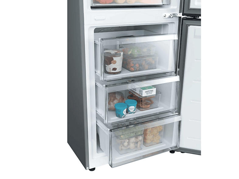 Frigorífico combi - Candy CNCQ2T6S18DX, No Frost, Total No Frost, Altura 185 cm, Capacidad 315 l, Acero inoxidable