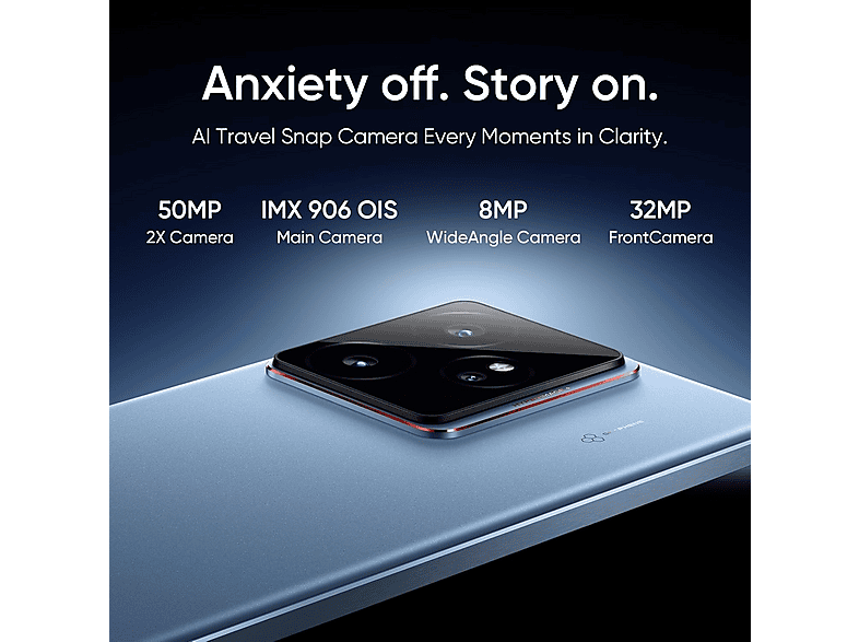 Smartphone - Realme GT 7, Azul, Móvil Android, 512 GB, 12 GB RAM, 6,78 ", Octa-Core Processor, 7000 mAh